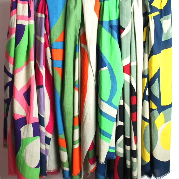 ORGANIC COTTON SCARF | COSMOPOLIS BORDEAUX-Scarves & Wraps-LES BELLES VAGABONDES-Coriander
