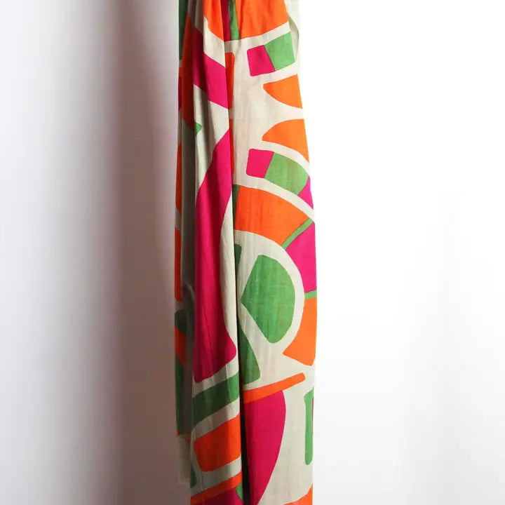ORGANIC COTTON SCARF | COSMOPOLIS ORANGE-Scarves & Wraps-LES BELLES VAGABONDES-Coriander