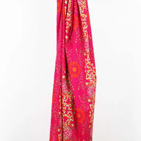 ORGANIC COTTON SCARF | RYOKO FUCHSIA-Scarves & Wraps-LES BELLES VAGABONDES-Coriander
