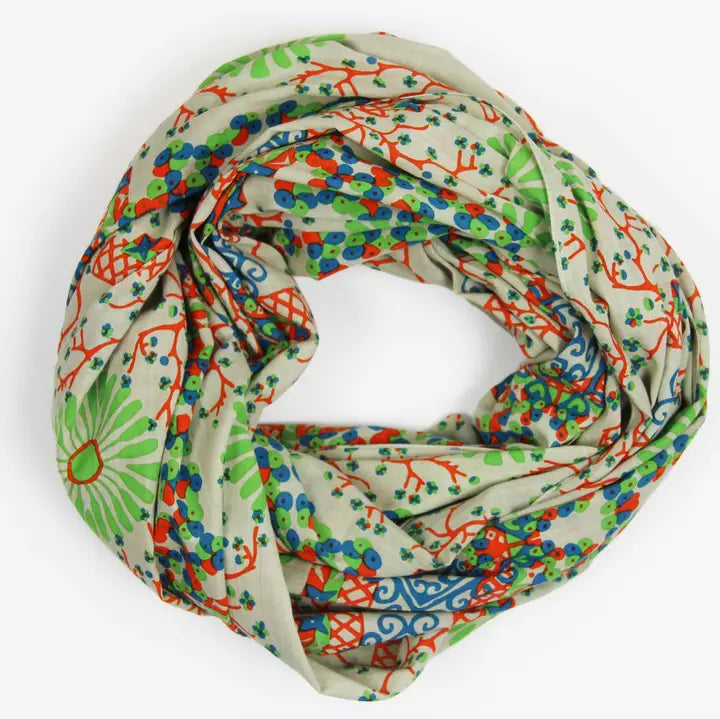 ORGANIC COTTON SCARF | RYOKO GREEN-Scarves & Wraps-LES BELLES VAGABONDES-Coriander
