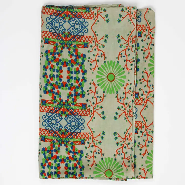 ORGANIC COTTON SCARF | RYOKO GREEN-Scarves & Wraps-LES BELLES VAGABONDES-Coriander