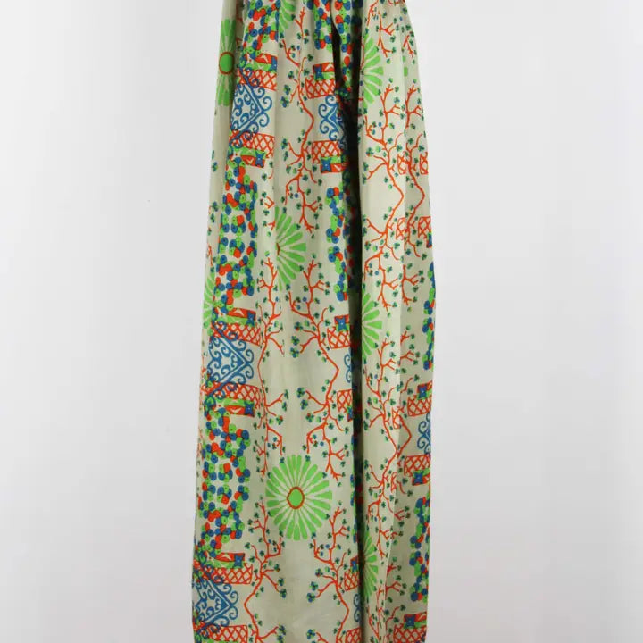ORGANIC COTTON SCARF | RYOKO GREEN-Scarves & Wraps-LES BELLES VAGABONDES-Coriander