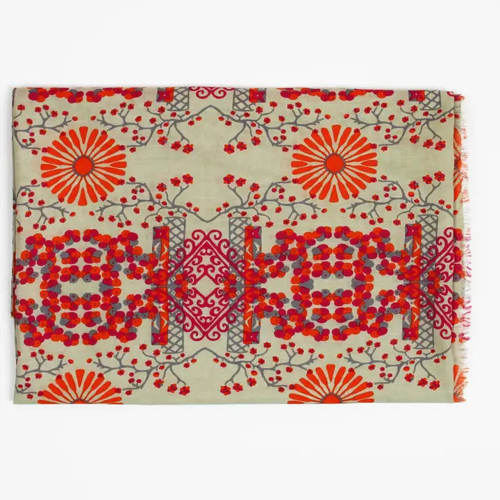 ORGANIC COTTON SCARF | RYOKO ORANGE-Scarves & Wraps-LES BELLES VAGABONDES-Coriander
