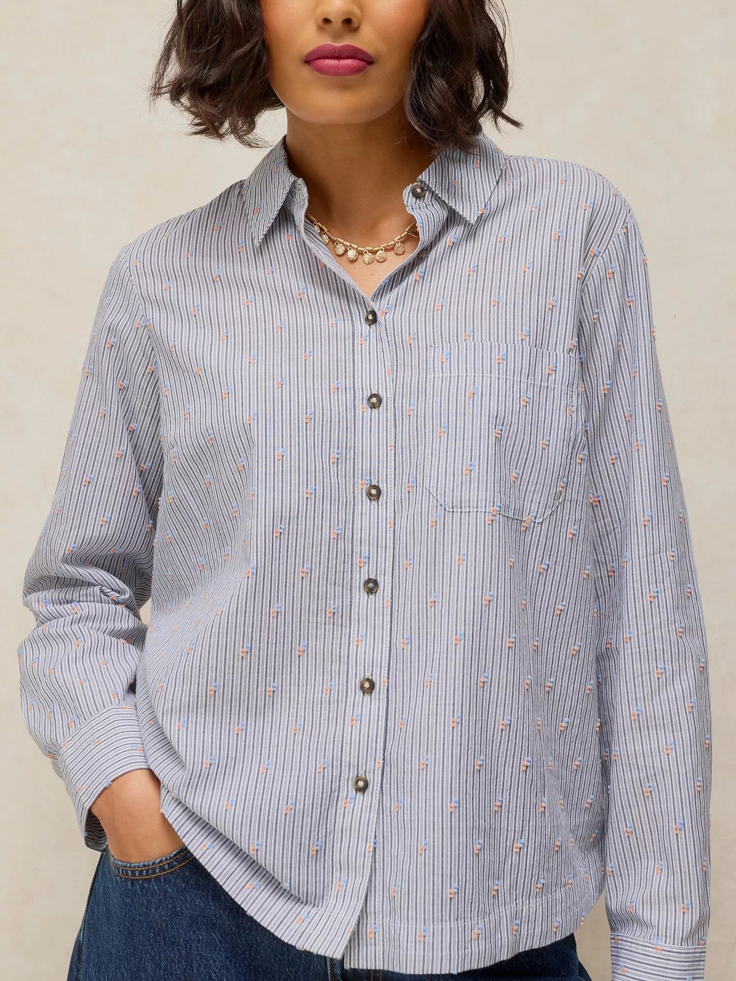 ORGANIC COTTON SHIRT | LIBBY-Top-WHITE STUFF-8-BLUE MULTI-Coriander