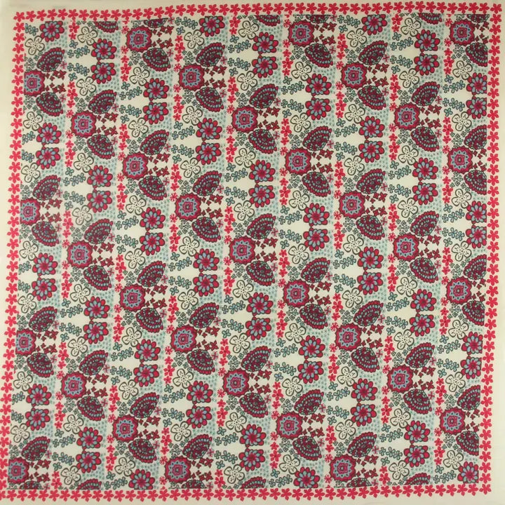 ORGANIC COTTON SQUARE SCARF | HAWAI RED-Scarves & Wraps-LES BELLES VAGABONDES-Coriander