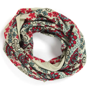 ORGANIC COTTON SQUARE SCARF | HAWAI RED-Scarves & Wraps-LES BELLES VAGABONDES-Coriander