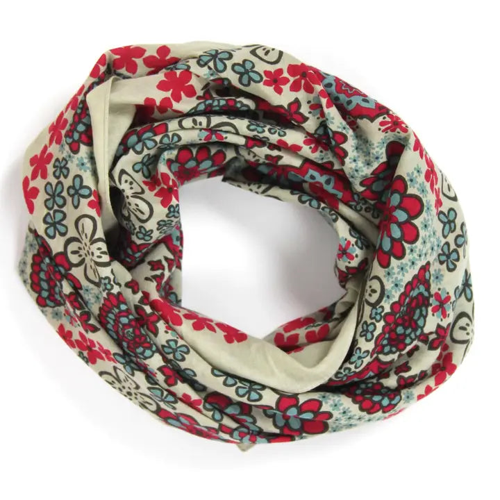 ORGANIC COTTON SQUARE SCARF | HAWAI RED-Scarves & Wraps-LES BELLES VAGABONDES-Coriander