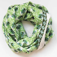 ORGANIC COTTON SQUARE SCARF | HEIDI GREEN-Scarves & Wraps-LES BELLES VAGABONDES-Coriander
