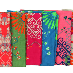 ORGANIC COTTON SQUARE SCARF | MARIKO KHAKI-Scarves & Wraps-LES BELLES VAGABONDES-Coriander