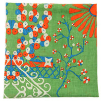 ORGANIC COTTON SQUARE SCARF | MARIKO KHAKI-Scarves & Wraps-LES BELLES VAGABONDES-Coriander