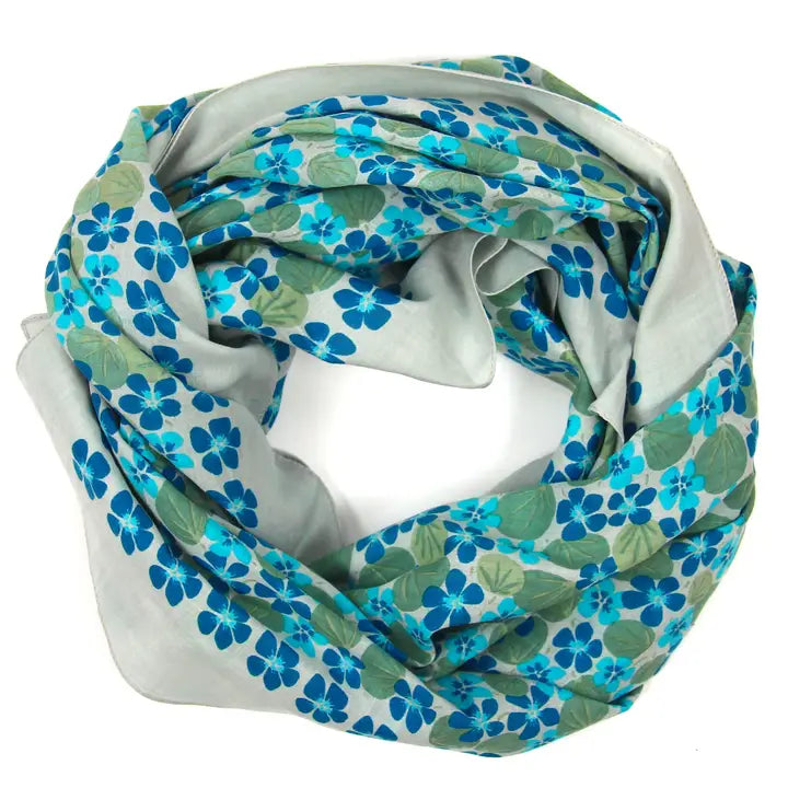 ORGANIC COTTON SQUARE SCARF | ONDINE BLUE-Scarves & Wraps-LES BELLES VAGABONDES-Coriander