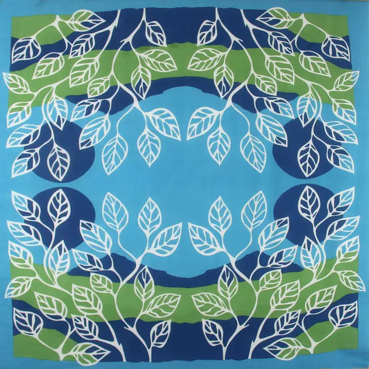 ORGANIC COTTON SQUARE SCARF | PALENQUE GREEN-Scarves & Wraps-LES BELLES VAGABONDES-Coriander