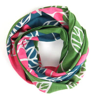 ORGANIC COTTON SQUARE SCARF | PALENQUE NAVY-Scarves & Wraps-LES BELLES VAGABONDES-Coriander