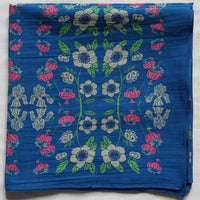 ORGANIC COTTON SQUARE SCARF | SO BRITISH BLUE-Scarves & Wraps-LES BELLES VAGABONDES-Coriander