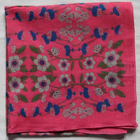ORGANIC COTTON SQUARE SCARF | SO BRITISH ROSE-Scarves & Wraps-LES BELLES VAGABONDES-Coriander