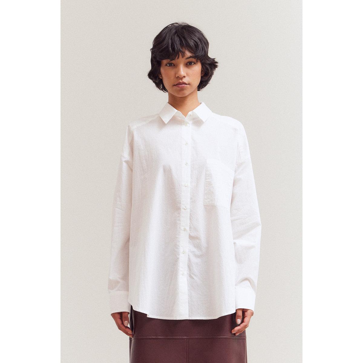 OVERSIZED BLOUSE | OFF WHITE-Tops-GRADE AND GATHER-SMALL-OFF WHITE-Coriander