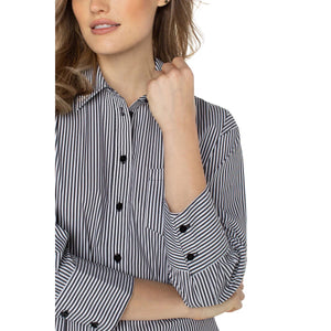 OVERSIZED CLASSIC BUTTON DOWN-Shirts & Tops-LIVERPOOL-XSMALL-BLACK & WHT STRIPE-Coriander