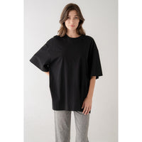 OVERSIZED TOP | SOFT STRUCTURE-Tops-ELLE GREY-SMALL-MED-Black-Coriander