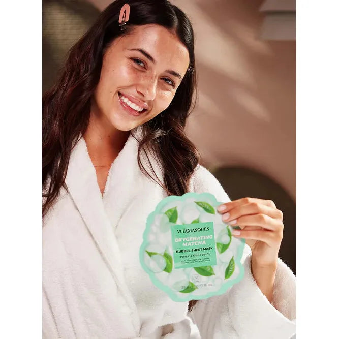 OXYGENATED BUBBLE FACE MASK | GREEN MATCHA-Lotions & Potions-VITAMASQUES-Coriander