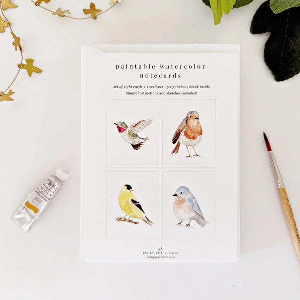 PAINTABLE WATERCOLOUR NOTECARDS | BACKYARD BIRDS