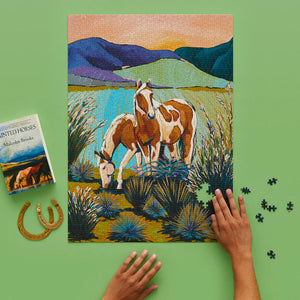 PAINTED HORSES 1 000 PIECE PUZZLE-Puzzle-WERKSHOPPE-Coriander