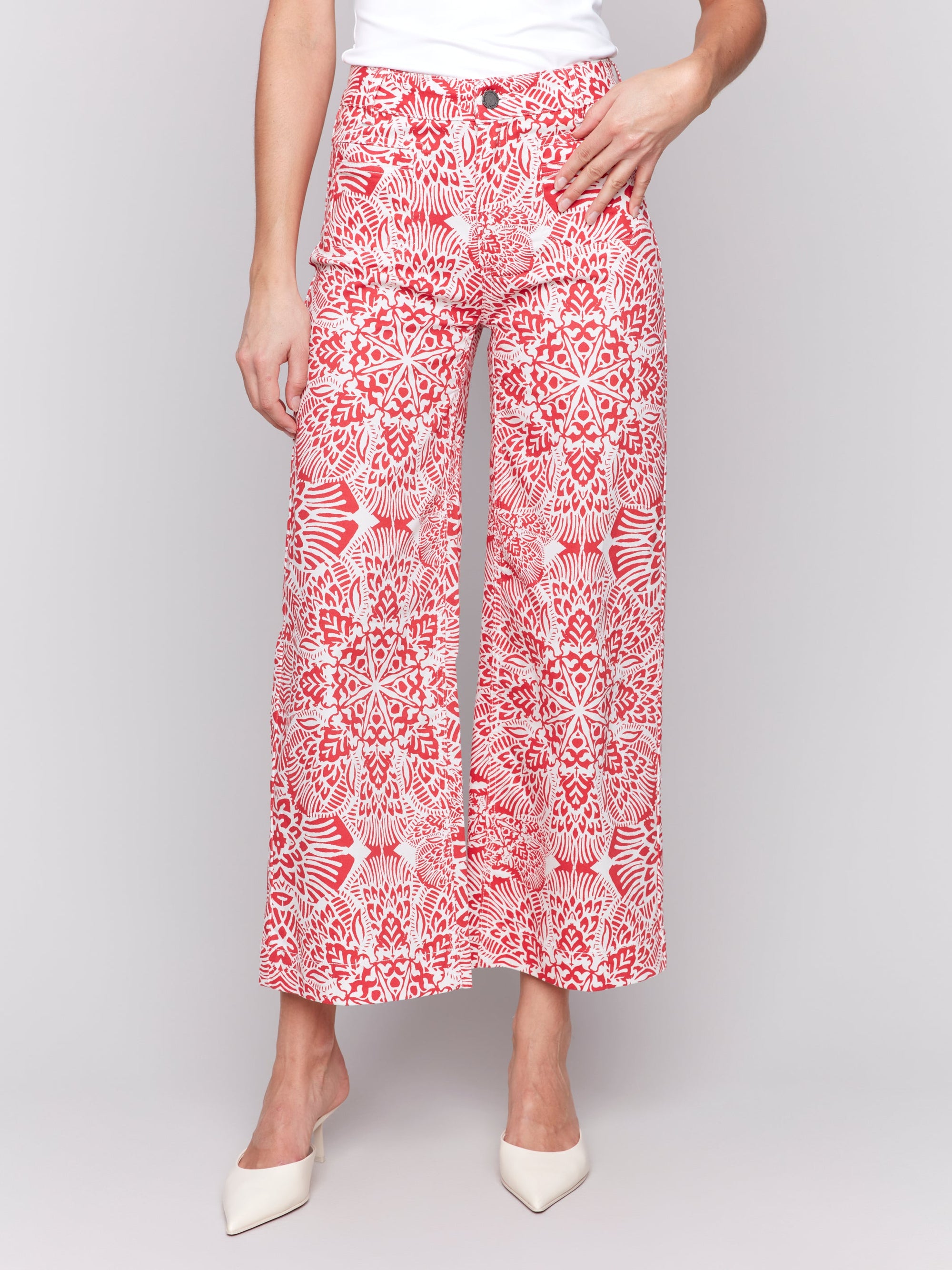PANT | PRINTED PATCH POCKET FLARE-Bottom-CHARLIE B-Coriander
