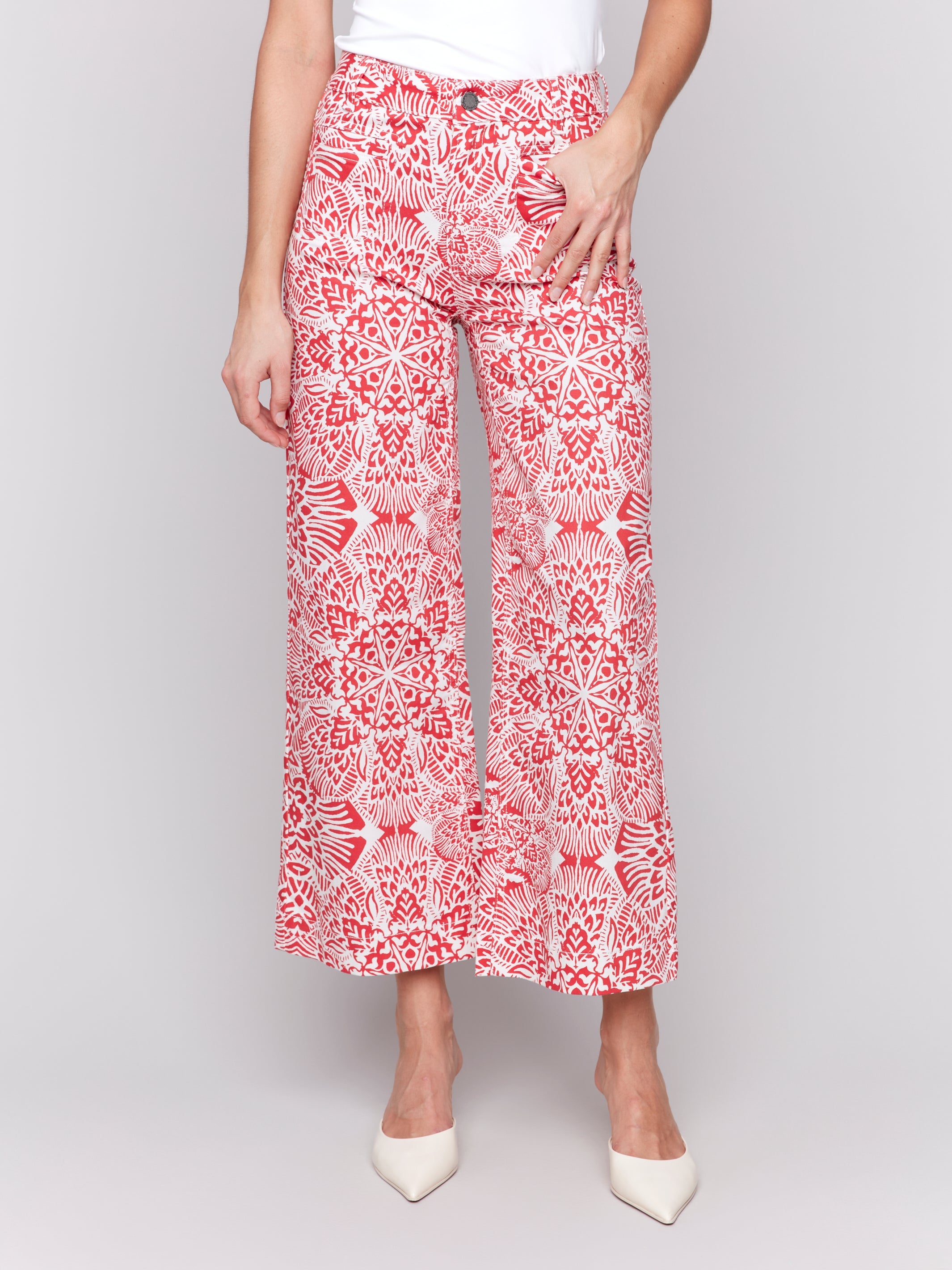 PANT | PRINTED PATCH POCKET FLARE-Bottom-CHARLIE B-4-FIESTA-Coriander