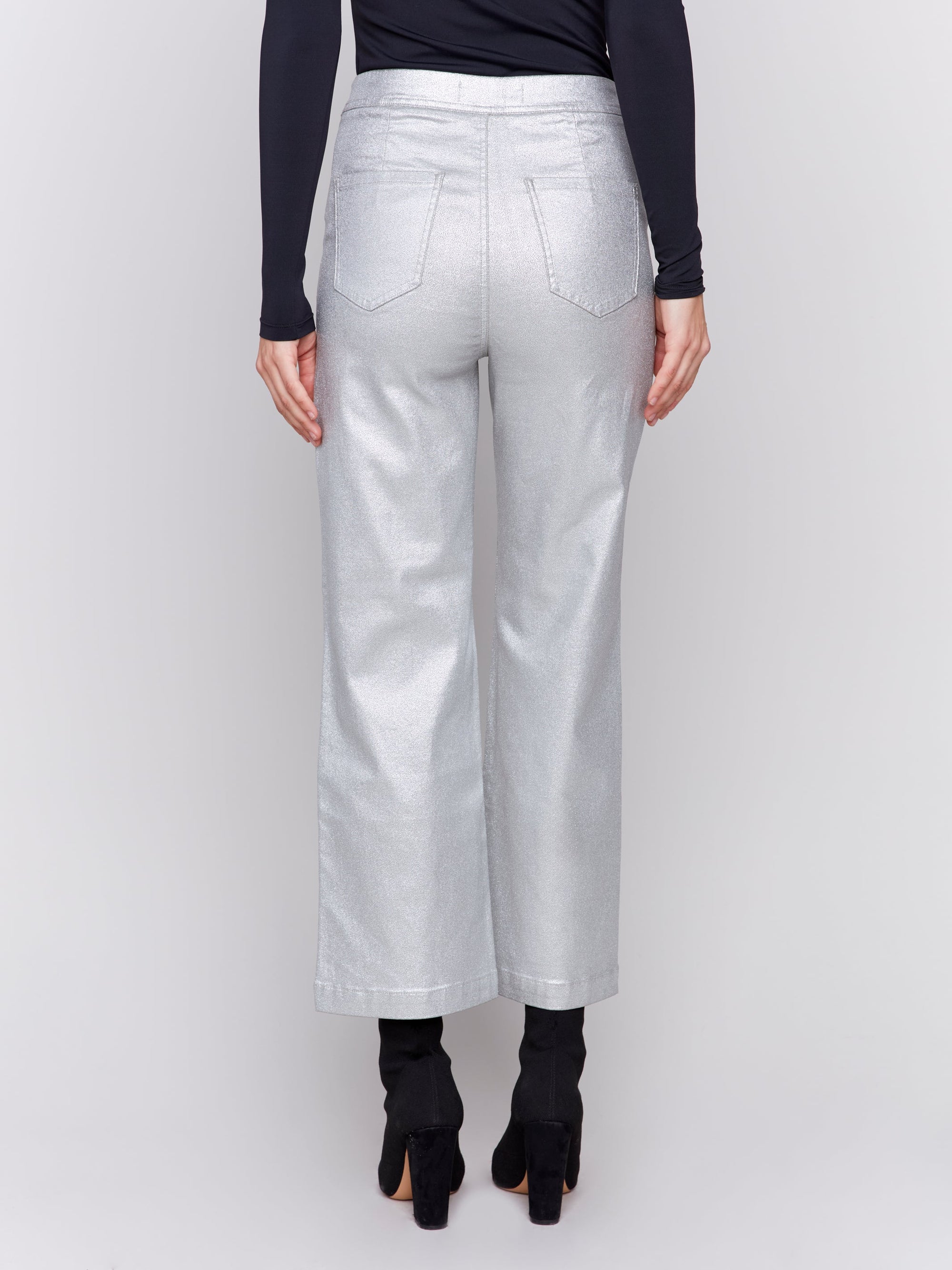 PANT | SHINY WAX FLARE LEG-Bottoms-CHARLIE B-Coriander