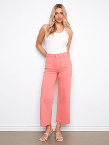PANTS | STRETCH DENIM CROPPED FLARE LEG-Denim-CHARLIE B-2-SORBET-Coriander