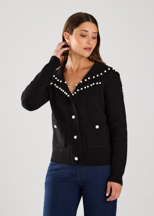 PEARL-EMBELLISHED CARDIGAN-Jackets & Sweaters-FRENCH DRESSING JEANS-Coriander