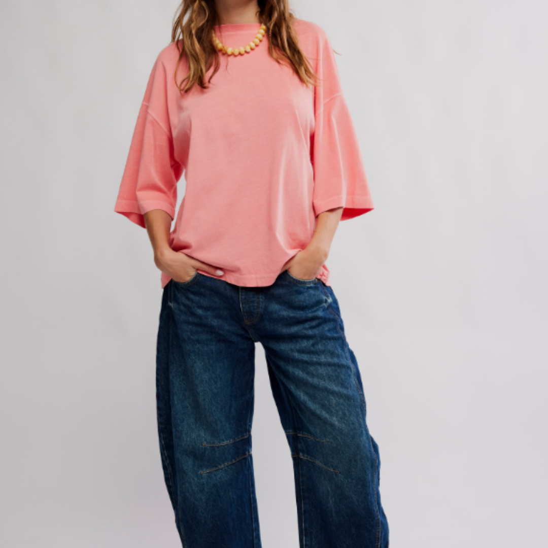 PERFECT OVERSIZED TEE-Tops-FREE PEOPLE-Coriander