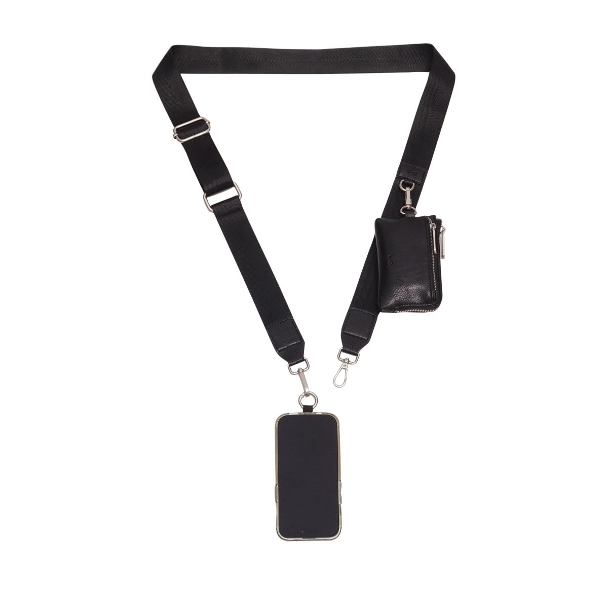 PHONE STRAP WITH CARD CASE | SKYLAR-Bags & Wallets-S-Q-BLACK-Coriander
