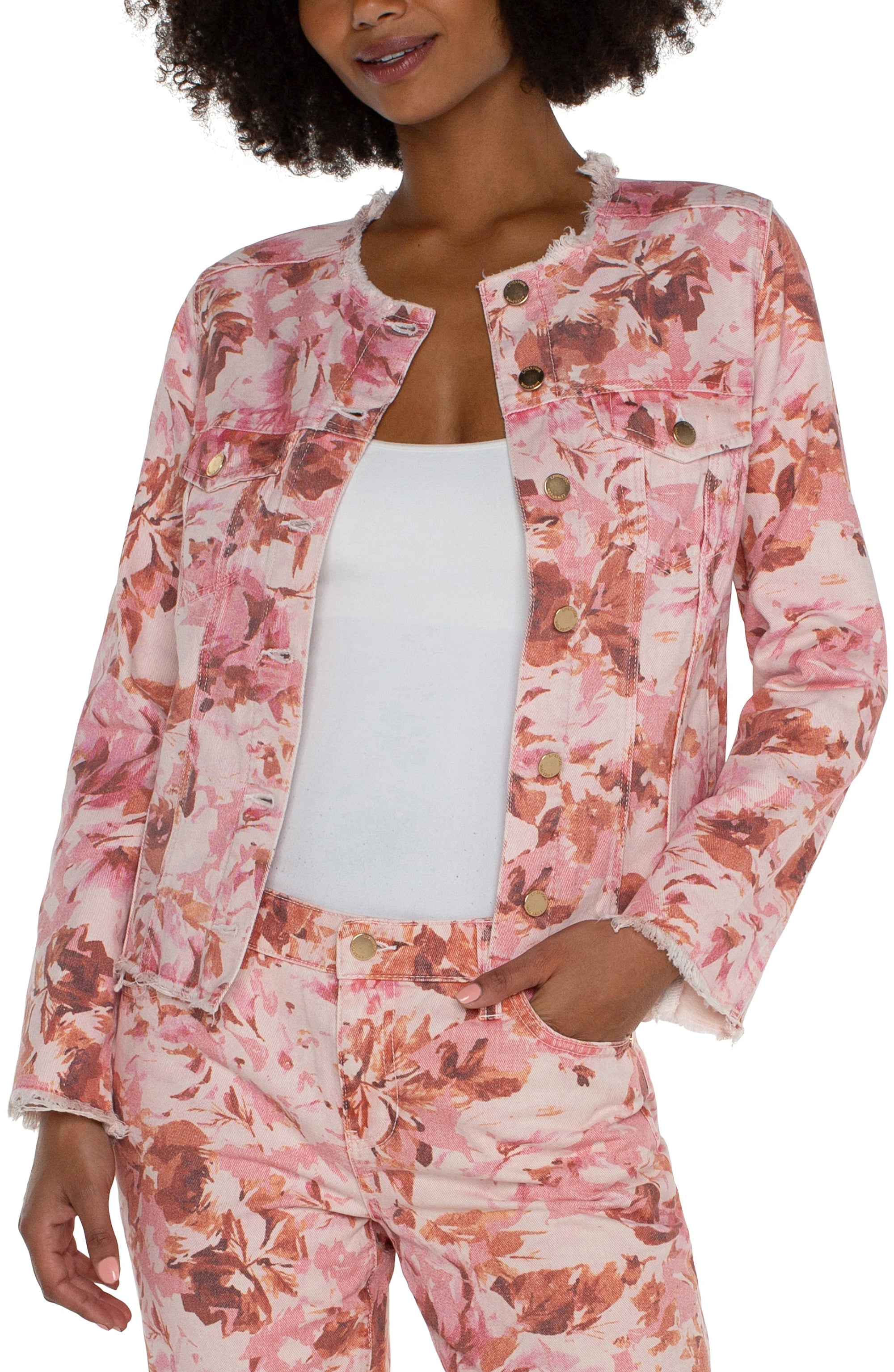 PINK FLORAL JACKET-Jackets & Sweaters-LIVERPOOL-SMALL-PINK-Coriander