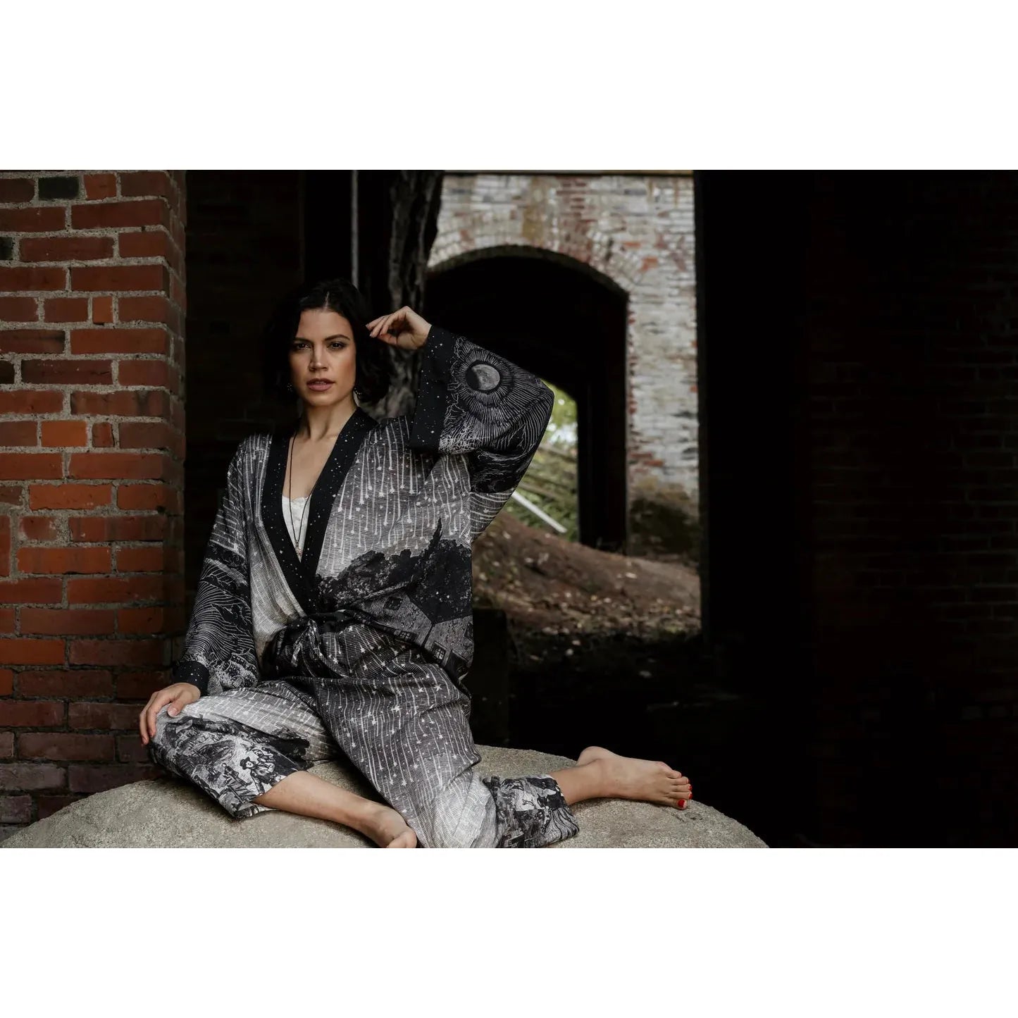 PIXIE DUSTER CROPPED KIMONO | STARGAZER-Scarves & Wraps-MARKET OF STARS-Coriander