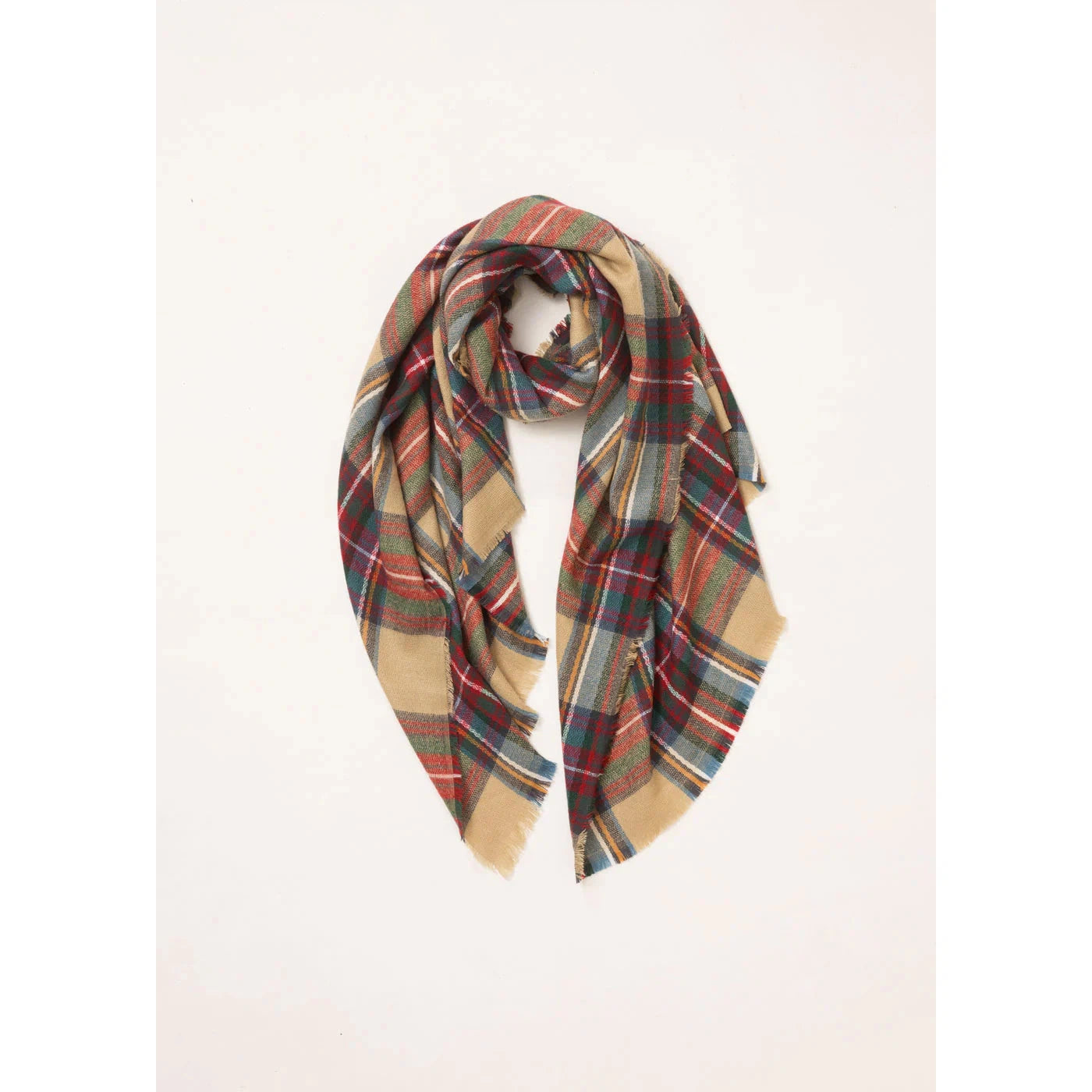 PLAID BLANKET SCARF-Scarves & Wraps-LOOK BY M-Coriander