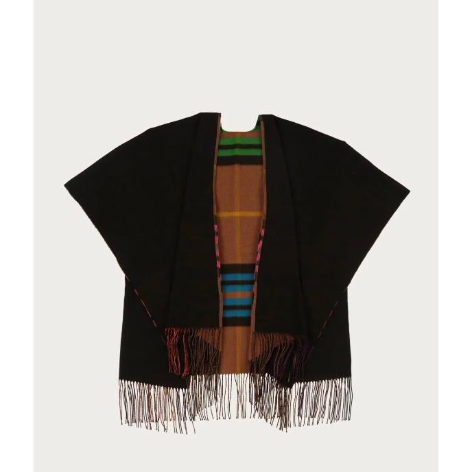 PLAID PONCHO | REVERSIBLE-Uncategorised-V. FRAAS FALL/WINTER-Coriander