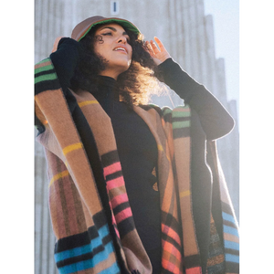 PLAID PONCHO | REVERSIBLE-Uncategorised-V. FRAAS FALL/WINTER-Coriander
