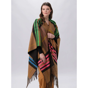 PLAID PONCHO | REVERSIBLE-Uncategorised-V. FRAAS FALL/WINTER-Coriander