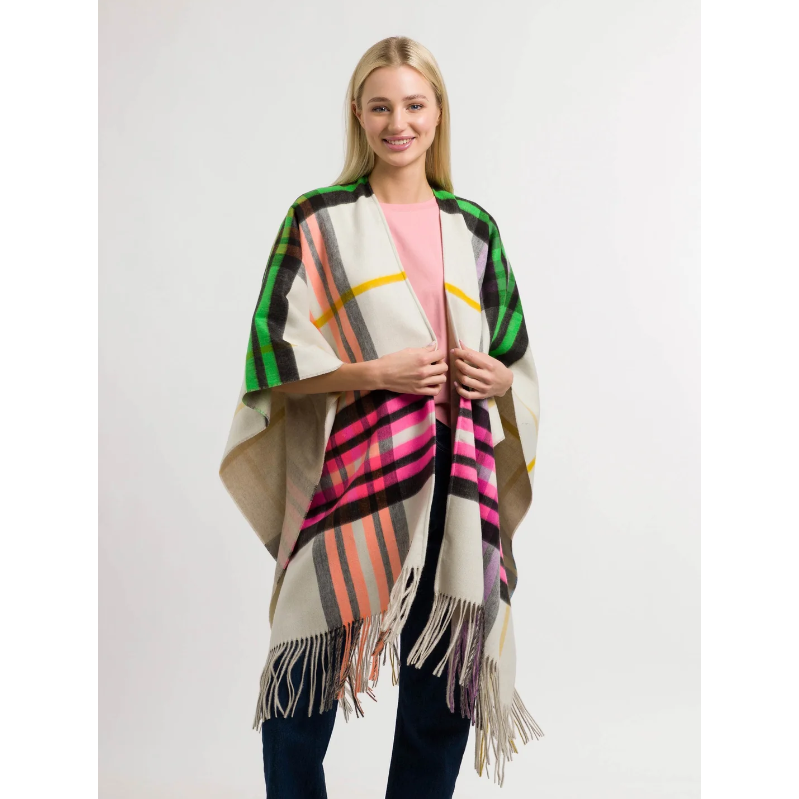 PLAID PONCHO | REVERSIBLE-Uncategorised-V. FRAAS FALL/WINTER-Coriander