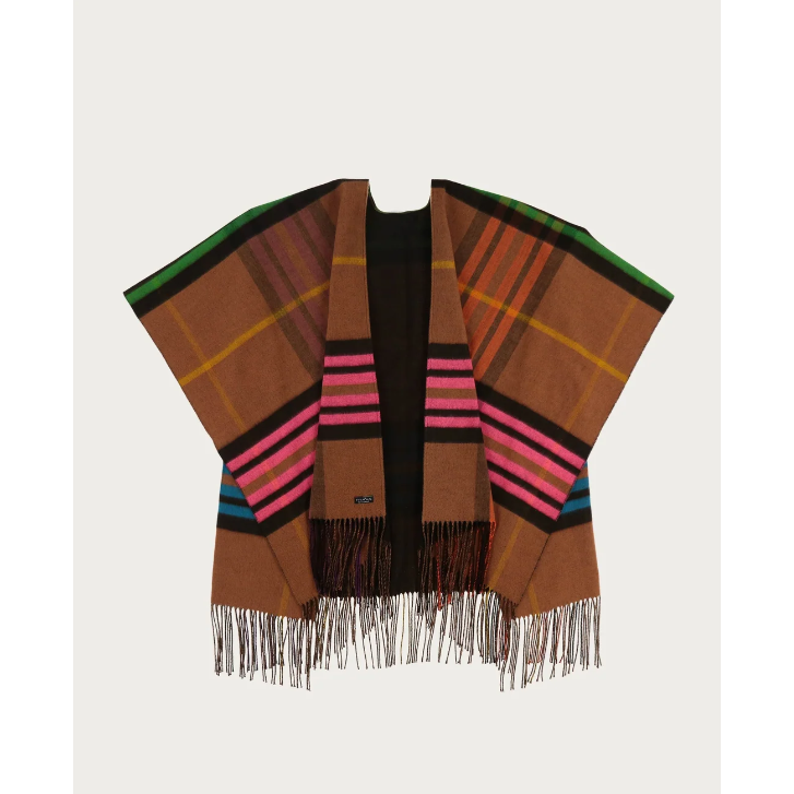PLAID PONCHO | REVERSIBLE-Uncategorised-V. FRAAS FALL/WINTER-CAMEL-Coriander