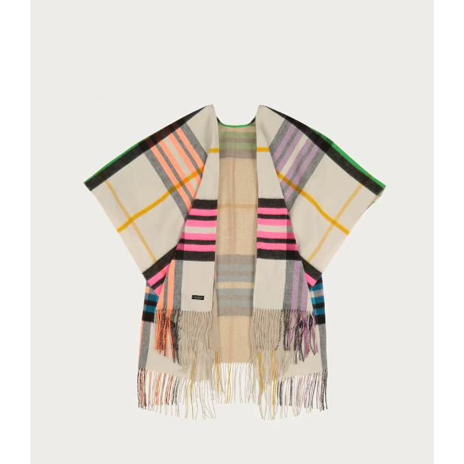 PLAID PONCHO | REVERSIBLE-Uncategorised-V. FRAAS FALL/WINTER-CASHEW-Coriander