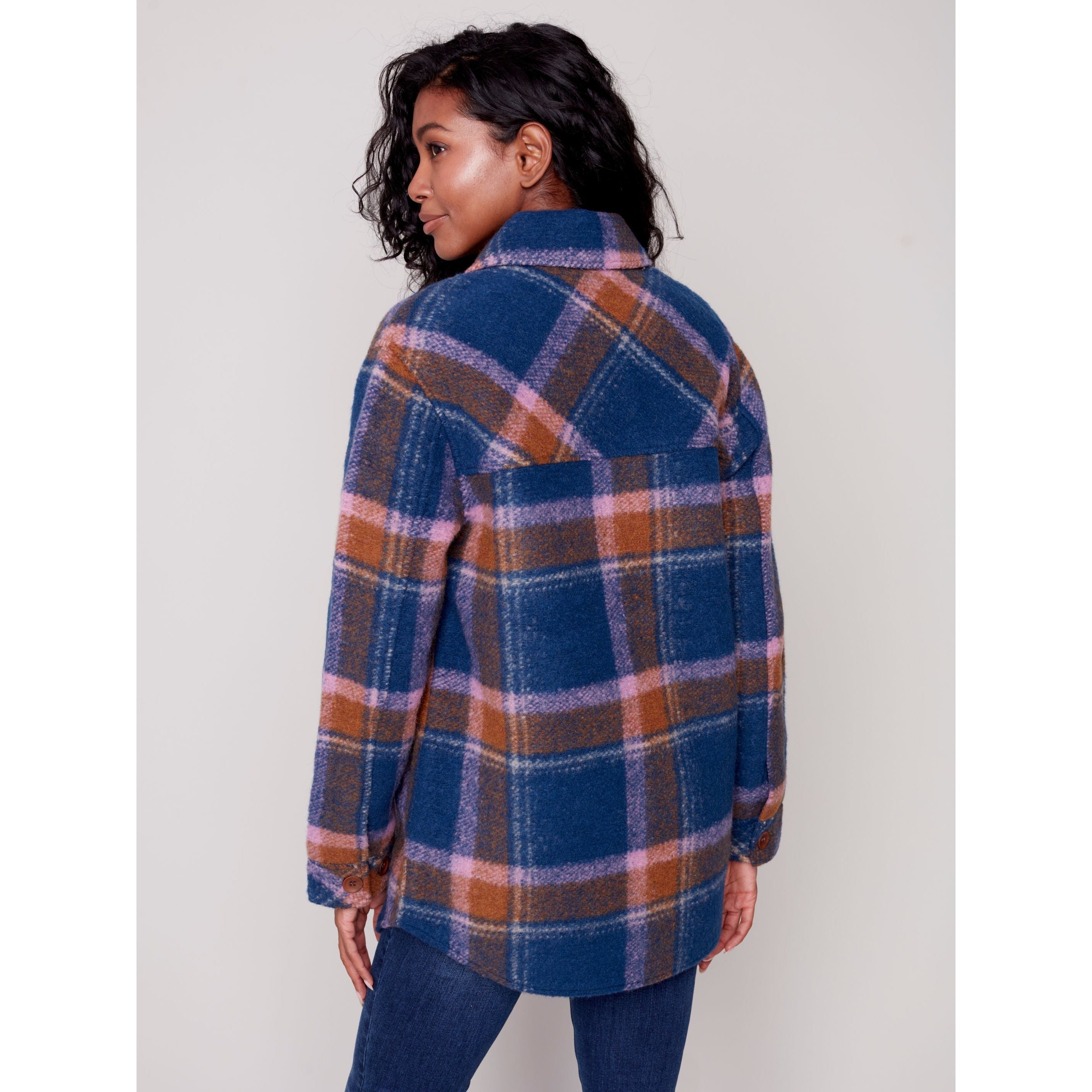 PLAID SHAKET - DENIM-Jackets & Sweaters-CHARLIE B-Coriander