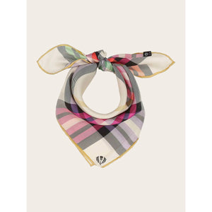 PLAID SILK BANDANA NECKIE-Scarves & Wraps-V. FRAAS-Coriander