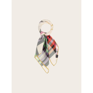 PLAID SILK BANDANA NECKIE-Scarves & Wraps-V. FRAAS-Coriander