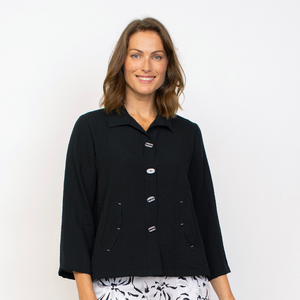 PLEAT BACK JACKET-Jackets & Sweaters-HABITAT-XSMALL-Black-Coriander