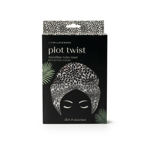 PLOT TWIST MICROFIBER HAIR TOWEL-Uncategorised-LEMON LAVENDER-BLACK WHITE-Coriander