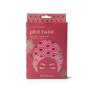 PLOT TWIST MICROFIBER HAIR TOWEL-Uncategorised-LEMON LAVENDER-DARK PINK-Coriander