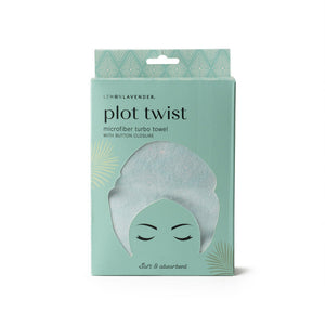 PLOT TWIST MICROFIBER HAIR TOWEL-Uncategorised-LEMON LAVENDER-TEAL-Coriander