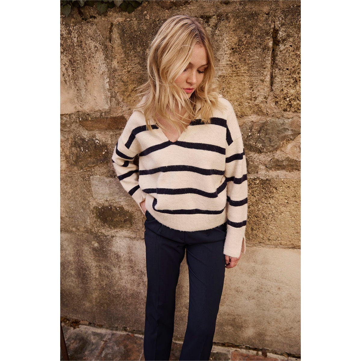 POLO STYLE SWEATER-Jackets & Sweaters-MOLLY BRACKEN-Coriander