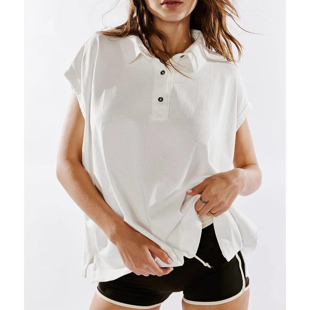 POLO TOP | KEEP ON-Top-FREE PEOPLE-XSMALL-CLEAN IVORY-Coriander